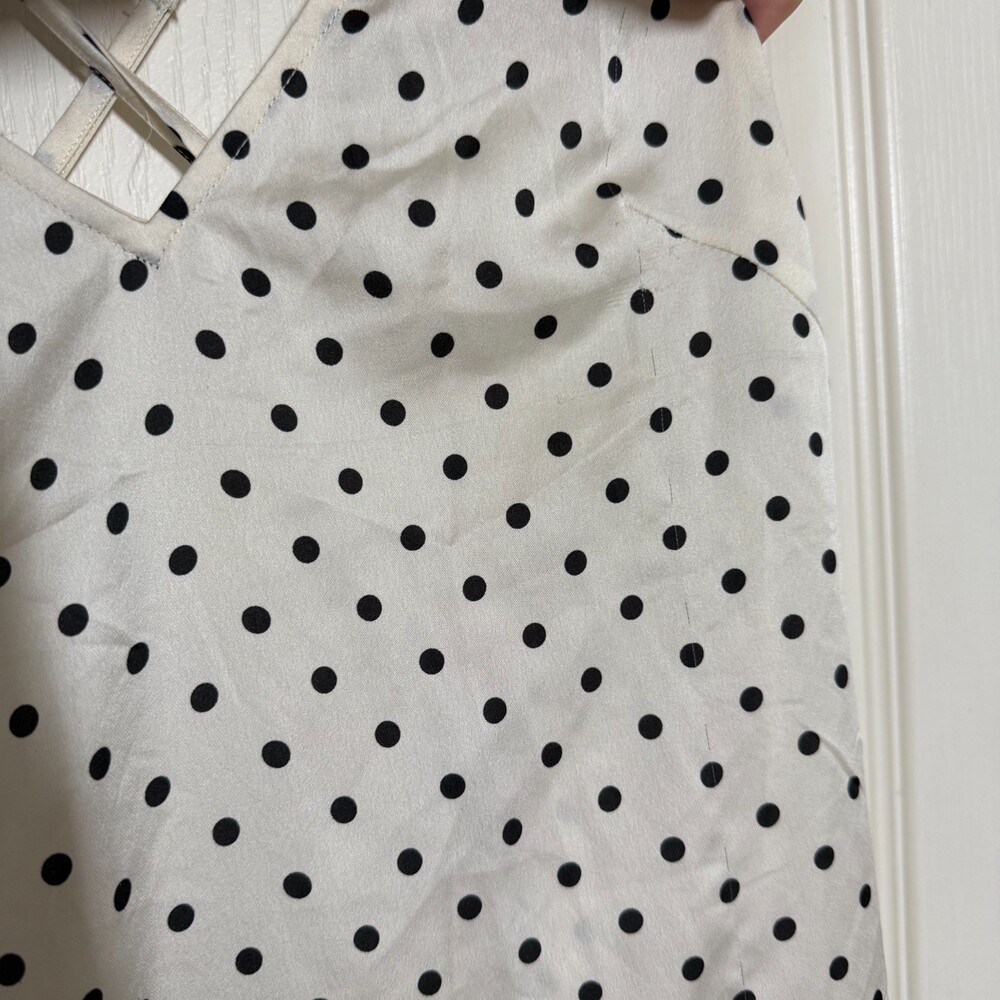 Hello Molly Riviera Satin Polka Dot Ruffle Maxi Dress – Cream – Size M - Picture 11 of 11